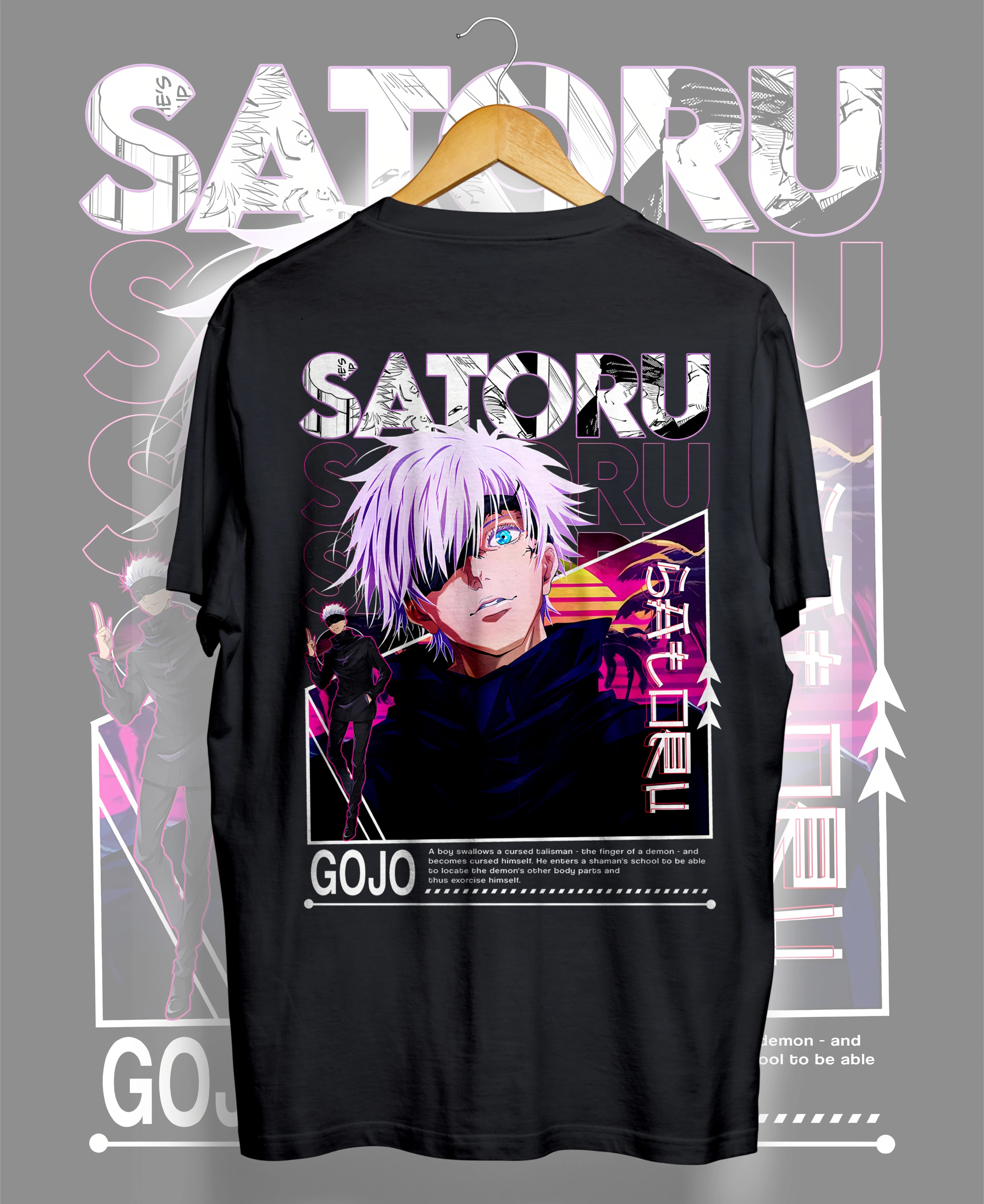 Gojo Satoru Black Oversized T-Shirt – Limitless Style & Comfort -"Limited Edition" - Image 2