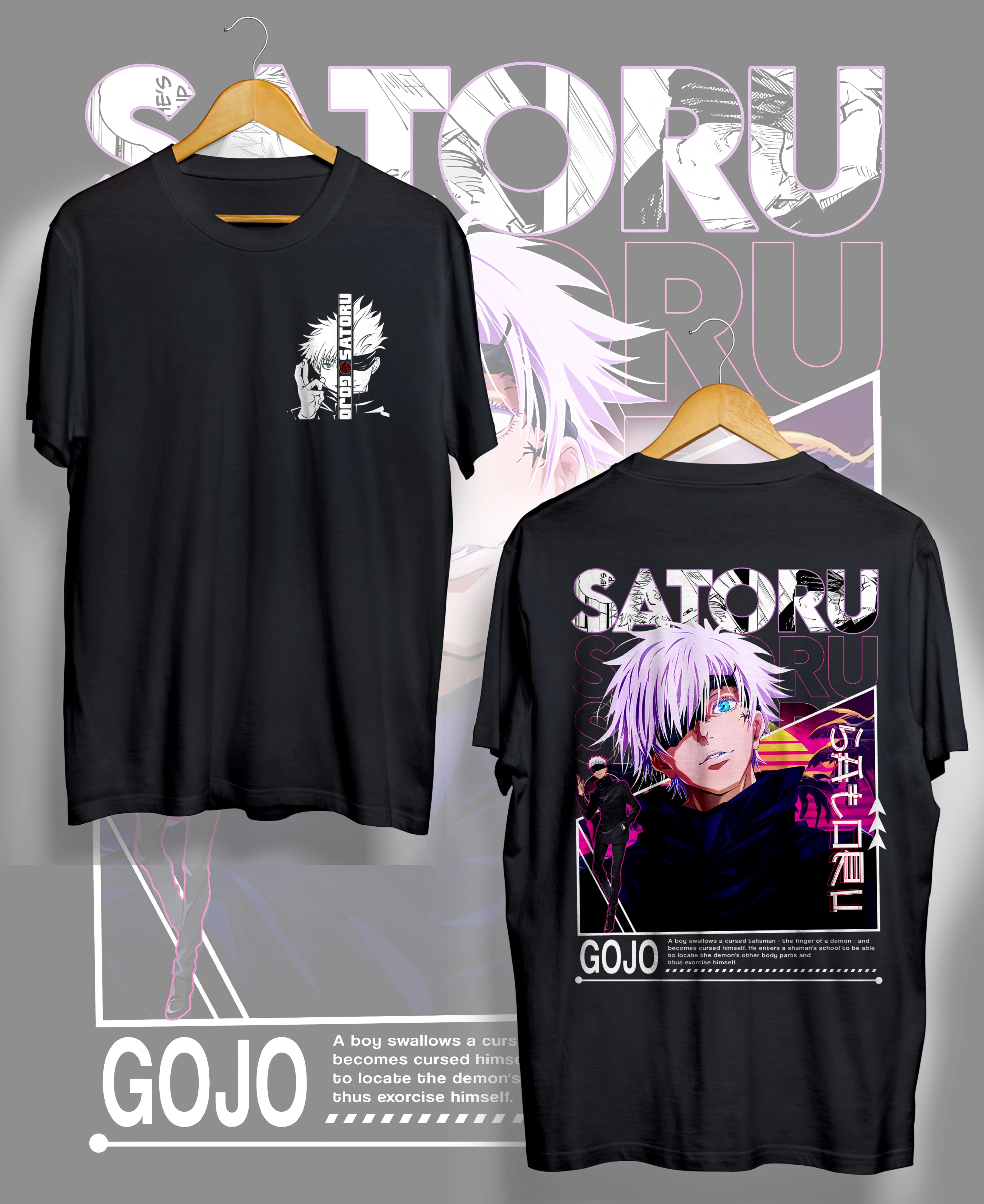 Gojo Satoru Black Oversized T-Shirt – Limitless Style & Comfort -"Limited Edition" - Image 3