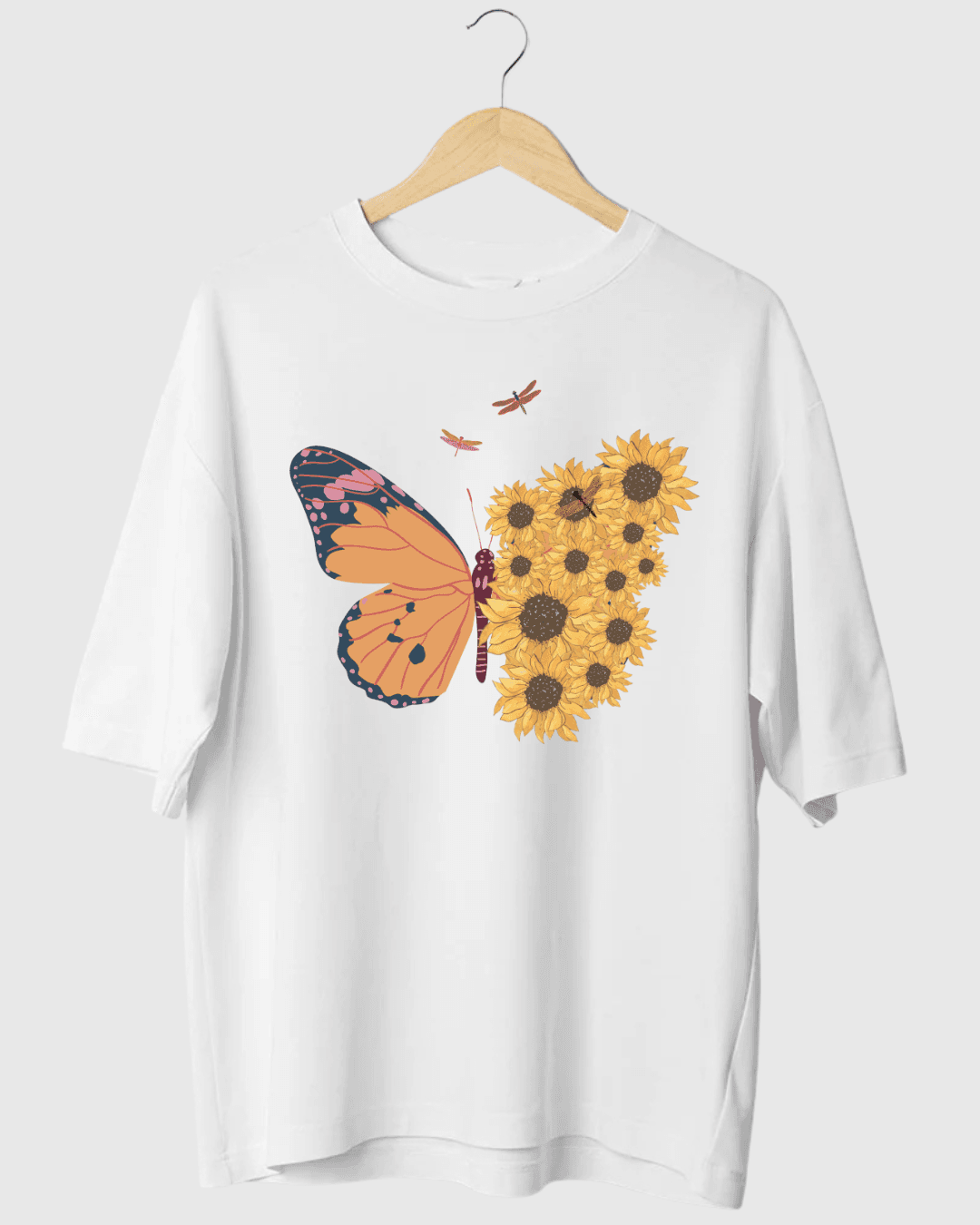 Sunflower & Butterfly Oversized T-Shirt - Image 2